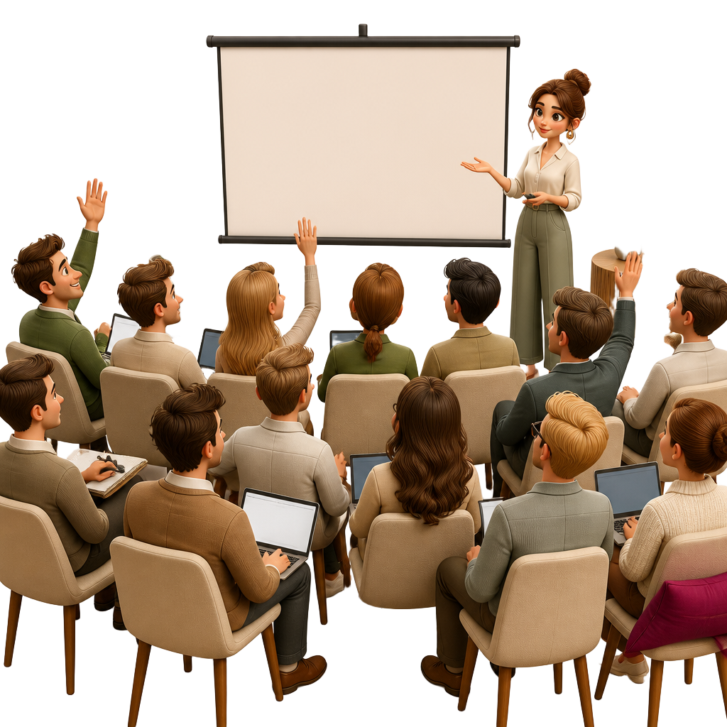 Publik jälgimas vaibkoodimise seminari ja esinejat